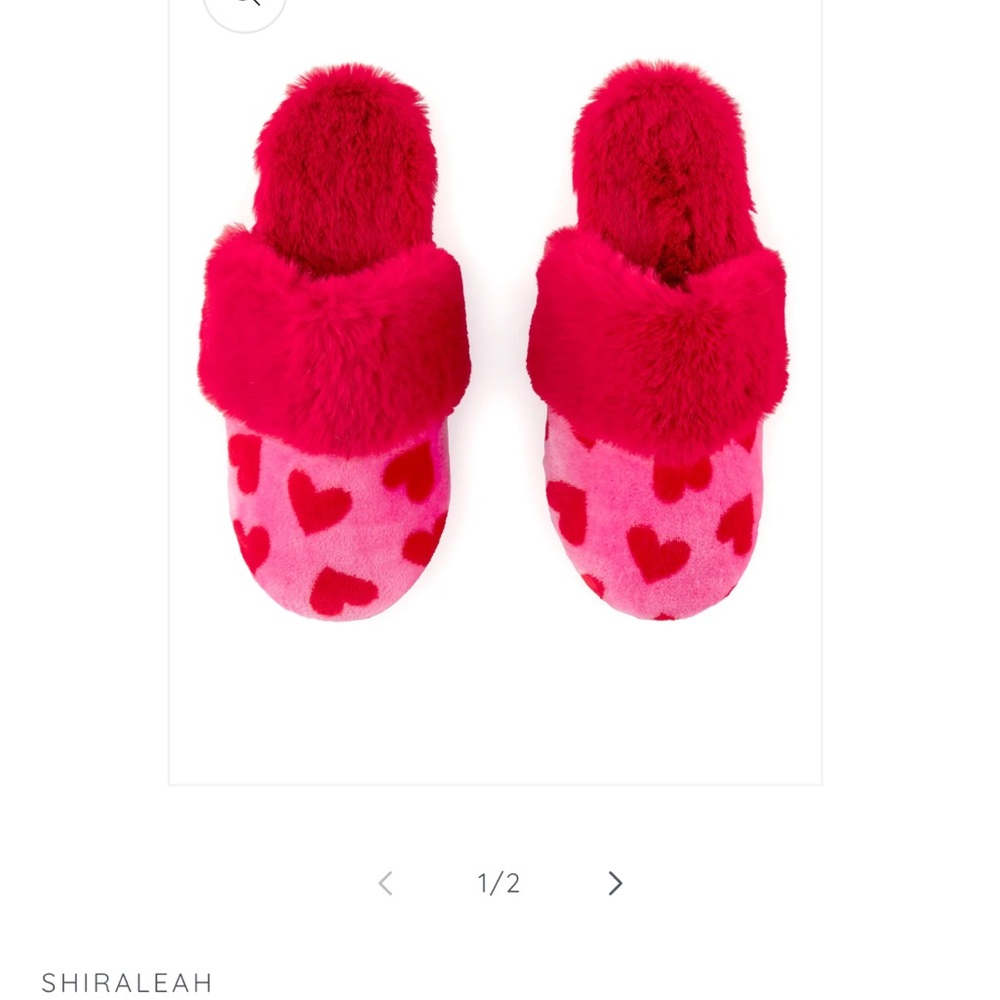 Shiraleah Fuzzy Heart Slippers valentine’s Day gift